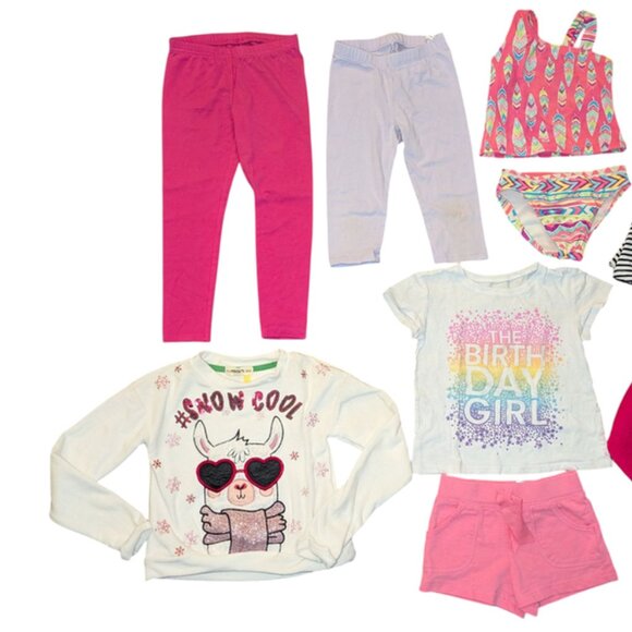 Huge Lot 8 Toddler Girls Long Sleeve Sweater Top Pants Leggings Shorts Dress 4 - Picture 3 of 3